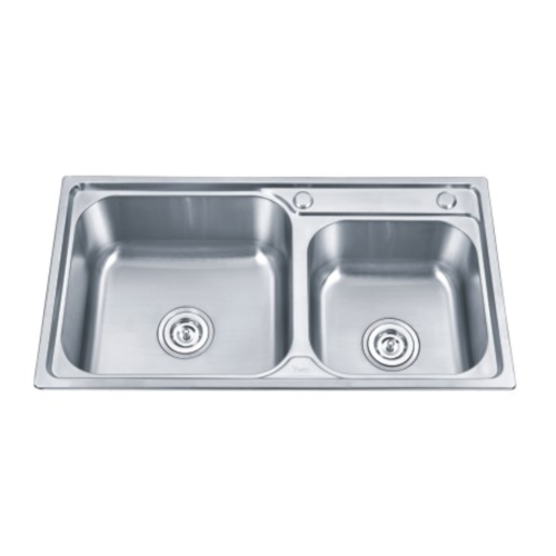 Fregadero utilitario de doble cubeta de acero inoxidable