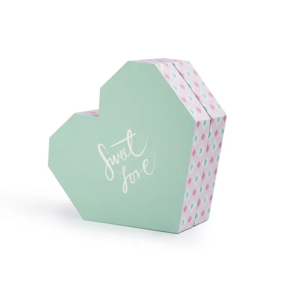 Heart shape chocolate packaging box with lid