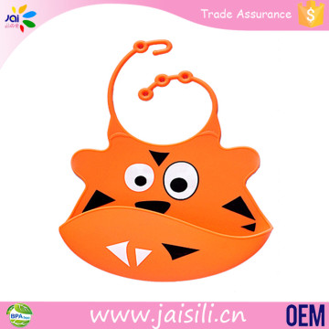 supply logo printed soft and washable silicone bib for baby