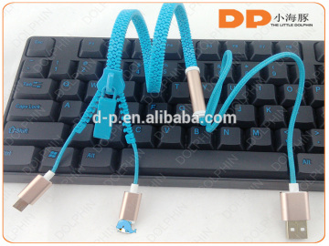 phone accessory zipper 2 in 1 usb cable flat multi charger cable for iphone 6s