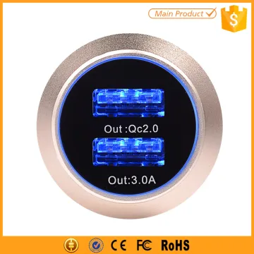 Senmei high end products aluminium qc2.0 car charger adapter, car charger dual usb