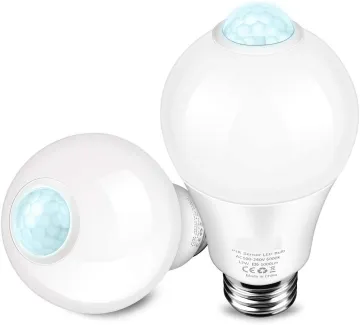 Smart E27 LED Light Bulb with PIR Motion Sensor and Light Sensor for Indoor Use
