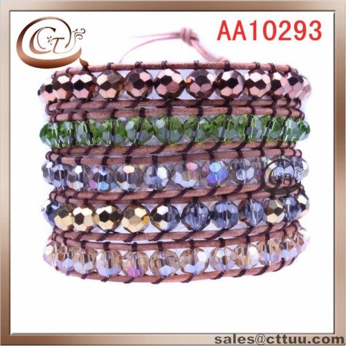 2014 Fashion Glass Bead Bracelets Wrap Crystal Beaded Bracelet