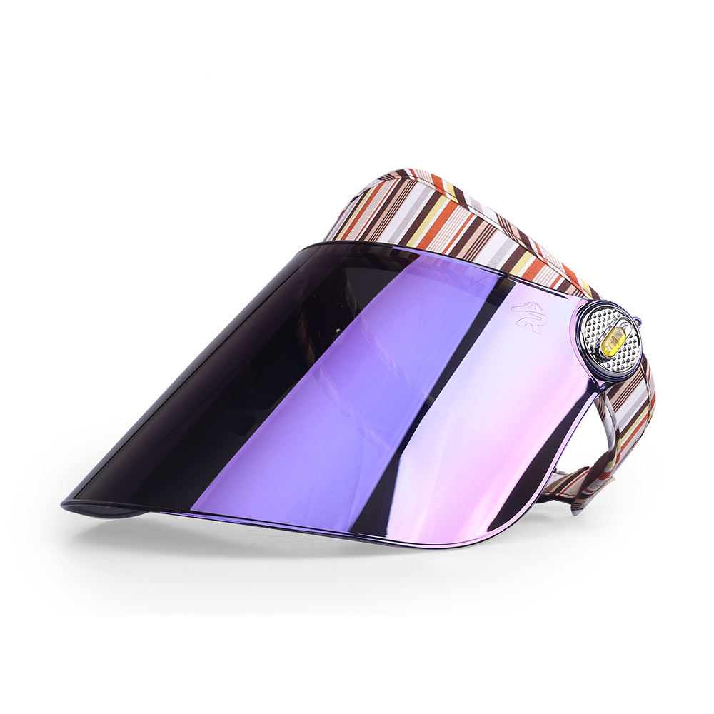Purple Mirror Laser Plastic Sun Visor Cap Women Hat