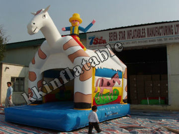 giraffe inflatable cartoon bounce house with cover KKC-L100