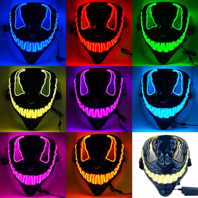 Venom EL Wire LED Light Up Mask