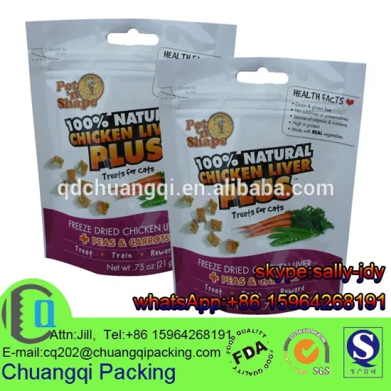 100% nutural chicken liver flavor cats treat plastic packing bag