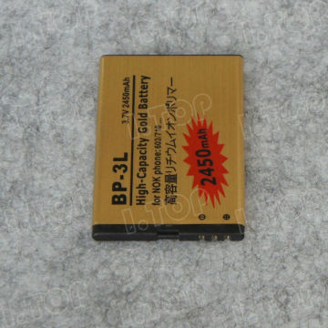 3.7V 2450mAh High Capacity gold Business Battery for Nokia 603 710 BP-3L , made in China