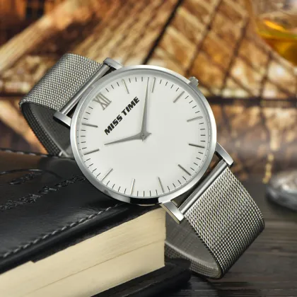 simple stylish slim stone quartz wrist watch