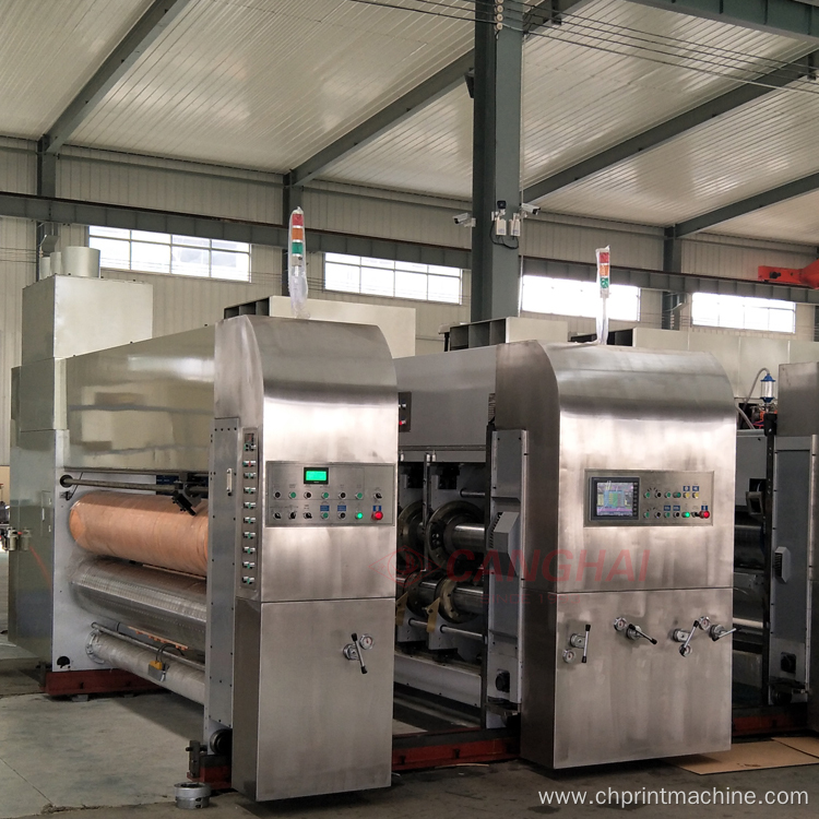 corrugated box printing folding gluing inline machine