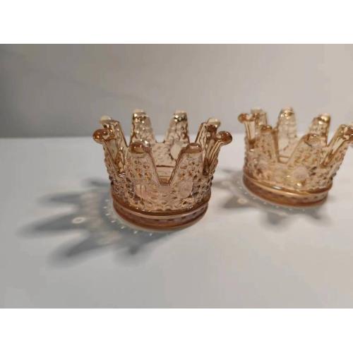 Crown shaped glass & delicacy candle holders