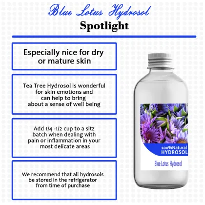 Wholesale Pure Natural Blue Lotus Hydrosol Natural Water Lily Flower Floral Water