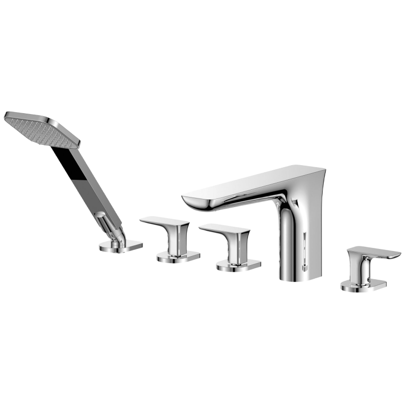 5-hole rim-mounted bath mixer