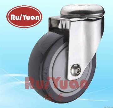 Stainless Steel Swivel Bolt Hole Castor with PU Wheel