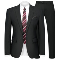 WYWK 2 Piece Men's Suit Wedding Business Party-Black-XL