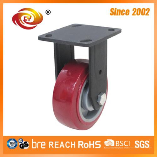 5 Inch Red PU Fixed Heavy Duty Castor Wheel