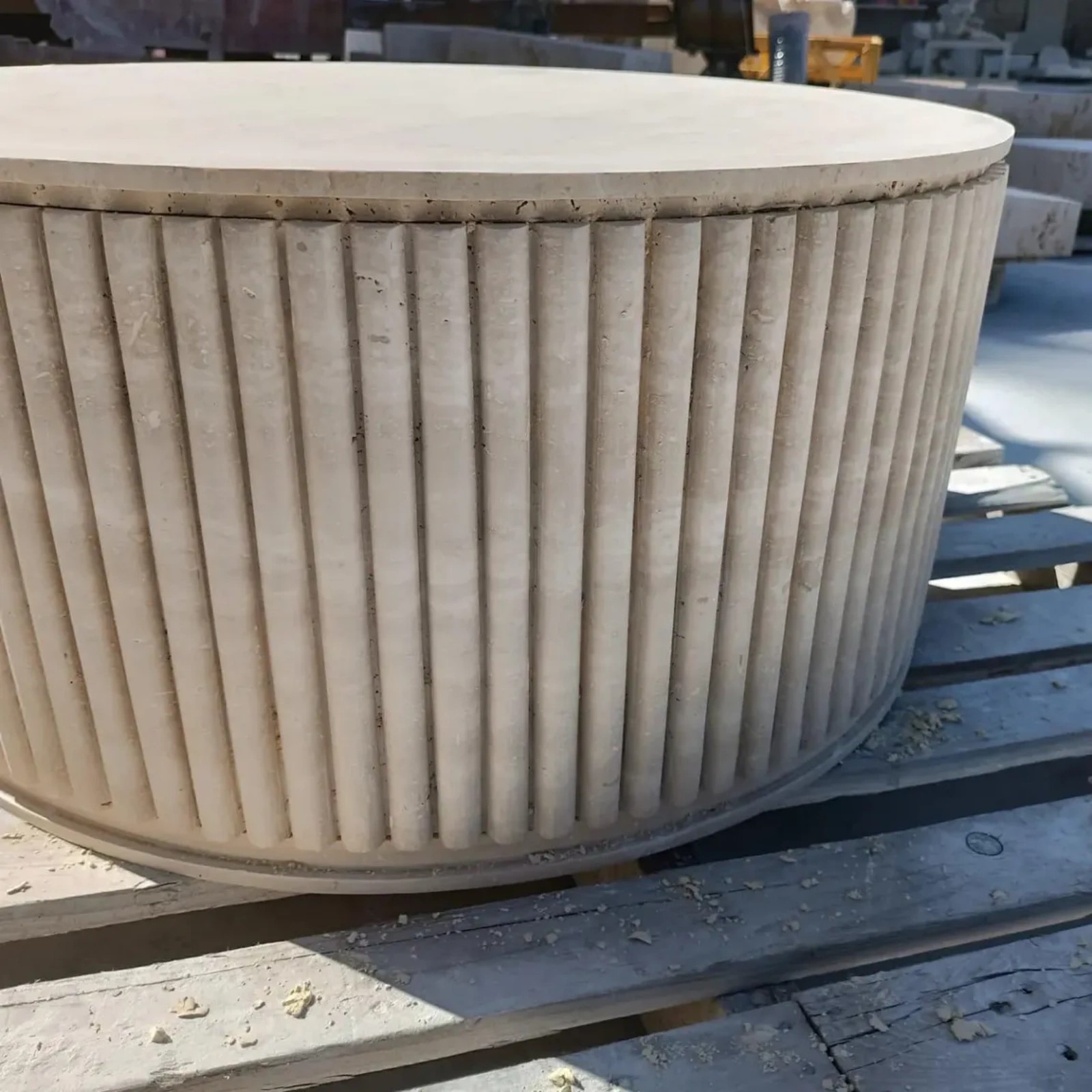Classic Round Earth Tone Concrete Coffee Table