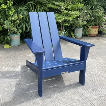 Blue High-Density Polyethylene (HDPE) Adirondack Chair for Fire Pit Table