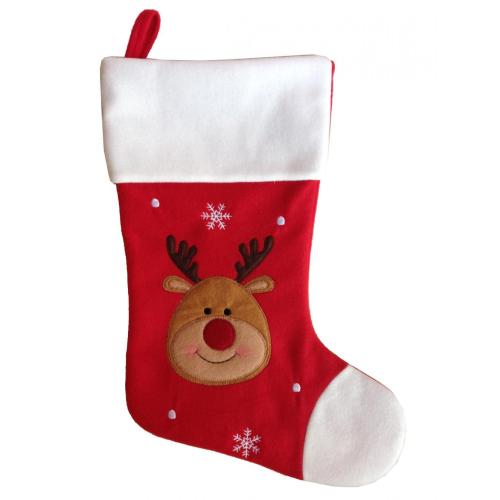 Classic red plush christmas stockings gift