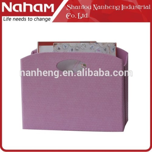 NAHAM Collapsible Purple Foldable Magazine Folding Storage Basket for office