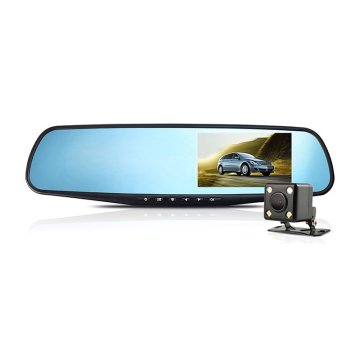 1080P Car DVR Camera - Dual Lens Dash Cam with 4.3 Inch Rearview Mirror