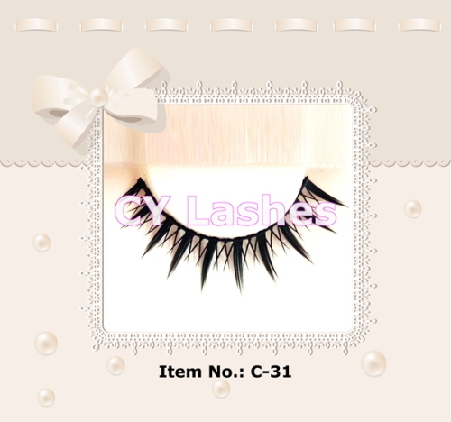 Hand Crafted False Eyelashes /Totally Handmade Lashes/Premium Quality Synthetic Fiber (C-31)