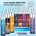 Yuoto Bubble 4000 puflar 15 lezzet tek kullanımlık vape kalem 10 ml e sigara