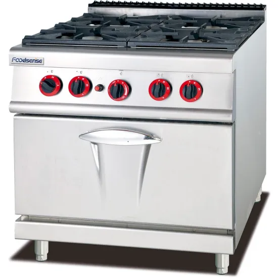 Guke Commercial Gas Cooker 4 Burners Gas Range with Gas Oven Cabinet