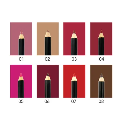 Custom Private Label Matte Black Dark Brown Lip Liner Kit - High Pigment OEM Lip Pencil Manufacturer