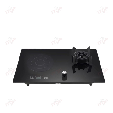Stainless Steel Built-in Gas Stove Cooktop with 2 Burners - Induction and Natural Gas Combi Stove