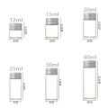 Glass storage vial bottle with aluminium screw cap