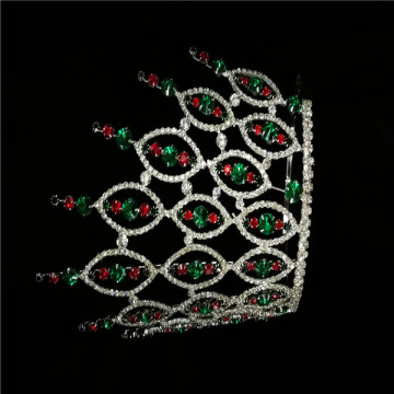 Corona redonda nupcial del Rhinestone verde 8 &#39;&#39;