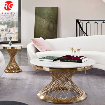 Stainless Steel Marble Glass Top Coffee Tables in Foshan City