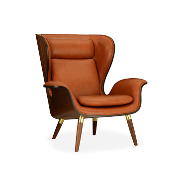 Pazifikholz und gepolsterter Lounge -Stuhl