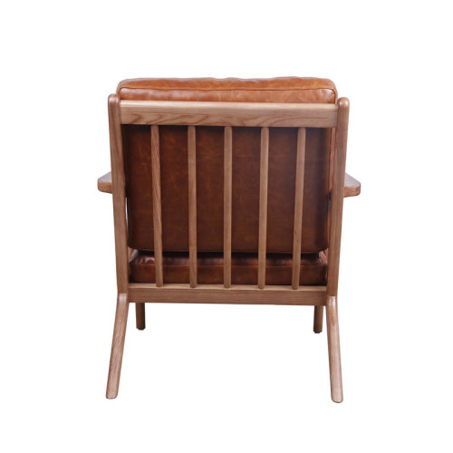 Fauteuil Z Mid-Century en Cuir et Bois