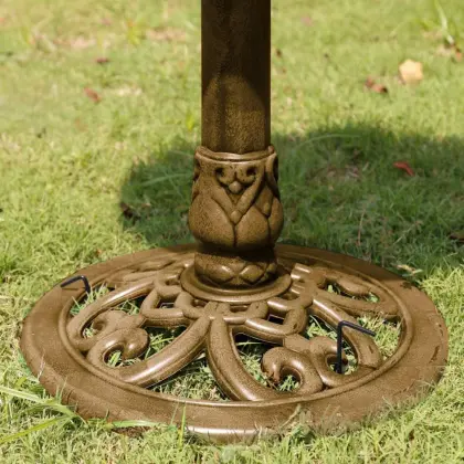 Polyresin Antique Outdoor Golden Garden Bird Bath