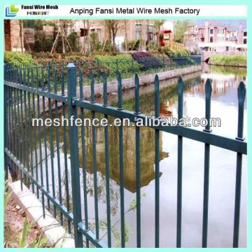 Colored powder coated ornamental iron fence