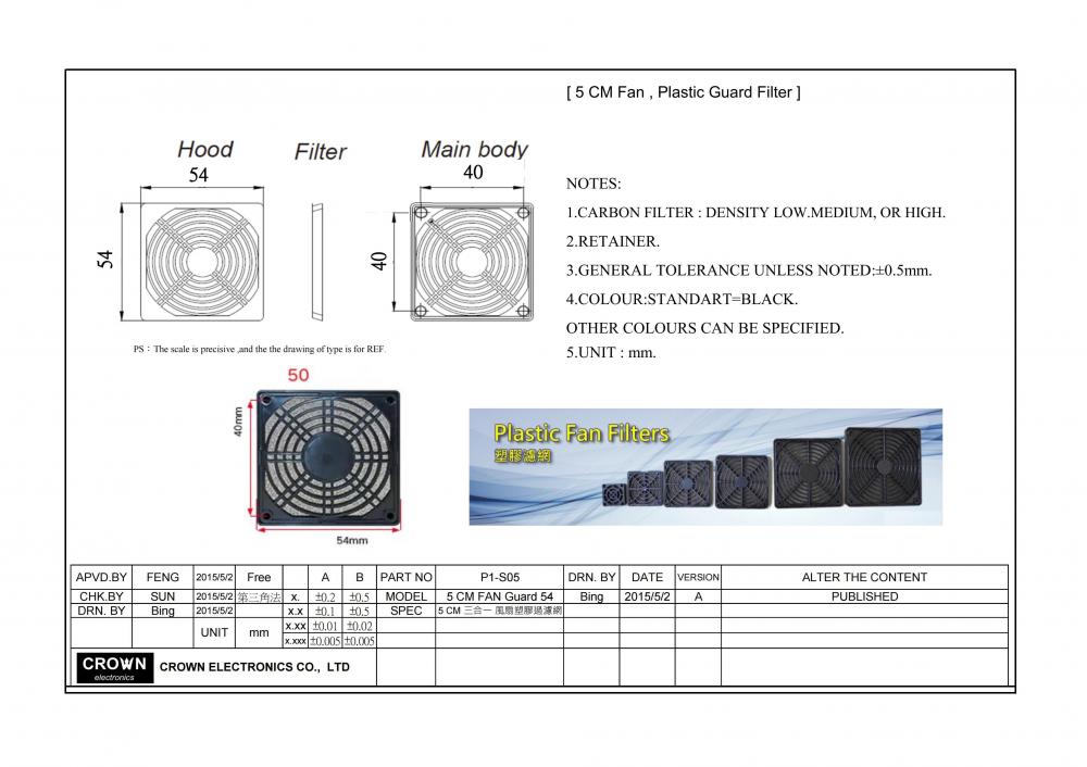 5cm Plastic Guard Filter