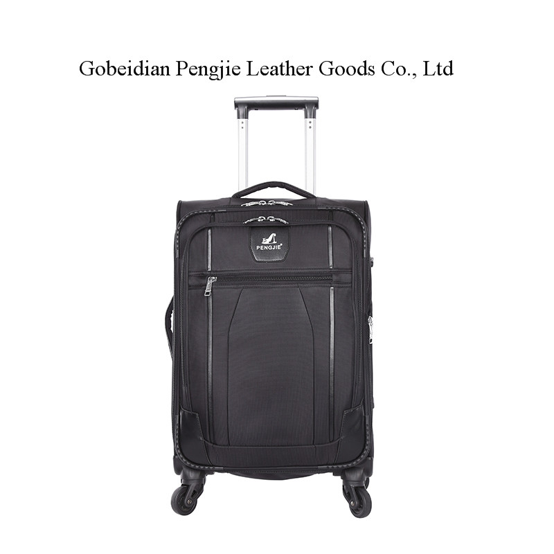 OEM Logo Factory Supplier Soft Polyester Fabirc 3 pcs Set Rolling Travel Suitcase Trolley Luggage