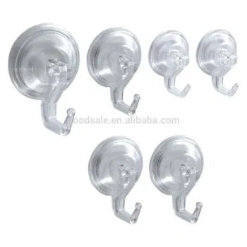 Power Lock Suction Hooks, Combo of 6, Clear--Any color is ok