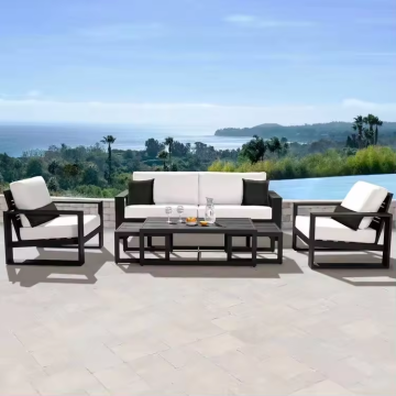 Divano da patio per mobili da esterno modulare personalizzato set di leisure di lussuoso divano da giardino da esterno in legno