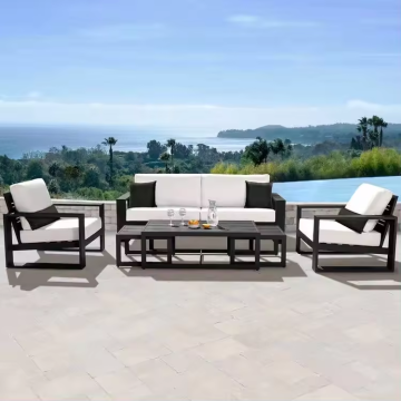 Aangepaste modulaire buitenmeubels Patiosofa Set Leisure Luxury Teak Wood Outdoor Garden Sofa