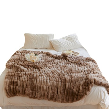 Großhandel hochwertige Luxus weiche Kunstpelz Kaninchenfell Wurfdecke für den Winter