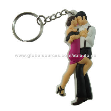 Wedding design 3D PVC keychain, customized designs are accepted