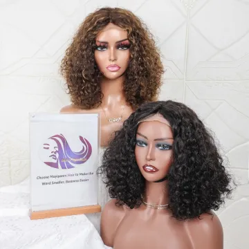 bouncy pixie curls afro kinky trendy brazilian cheap white bob blonde ombre braided human hair lace wigs with top quality