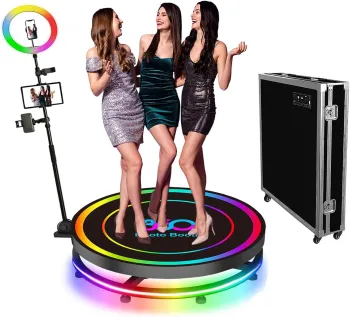 Camera Video Booth: 68cm LED Manual 360 Photo Booth & Automatic 115cm Machine