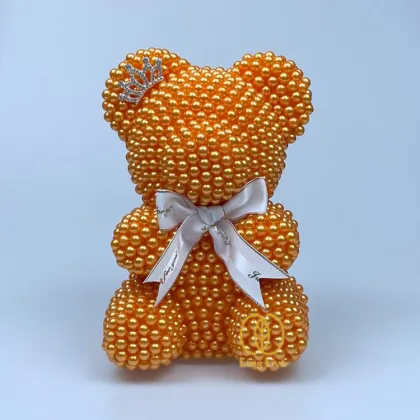 Luxurious Handcrafted PE Foam Bear Rose Teddy Bear with Pearl