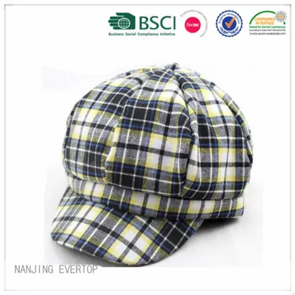 100% Cotton Plaid Ivy Cap