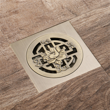 Bathroom fittings Antique Brushed full copper floor drain