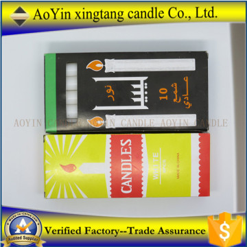 38g white candle Ghana white taper candles dripless